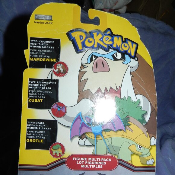 Pokemon Battle Figures 3 Pc Mamoswine, Grotle,Zubat 2009 SEALED🆕📦🏃🏻💨⚡ - Picture 10 of 15